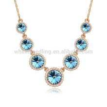 Gold Plated Chain Crysal Pendant Necklace For Lady